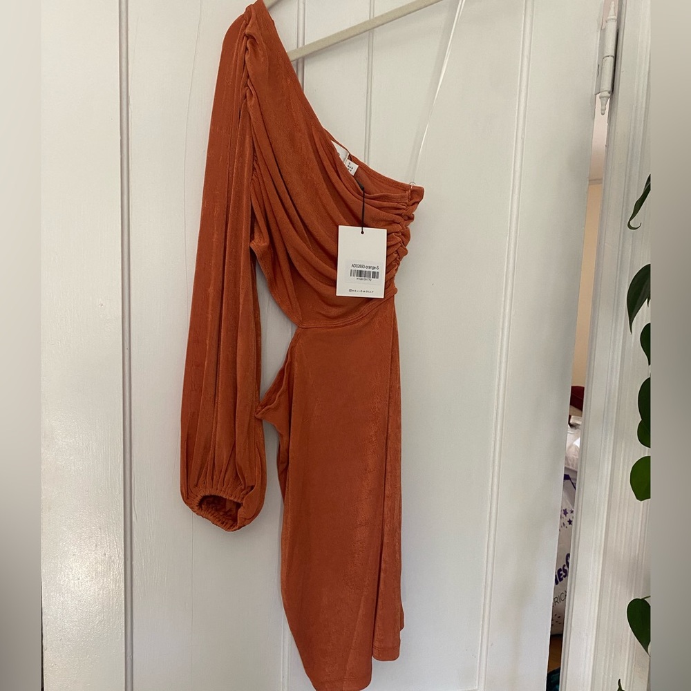 Hello Molly One-Shoulder Orange Dress